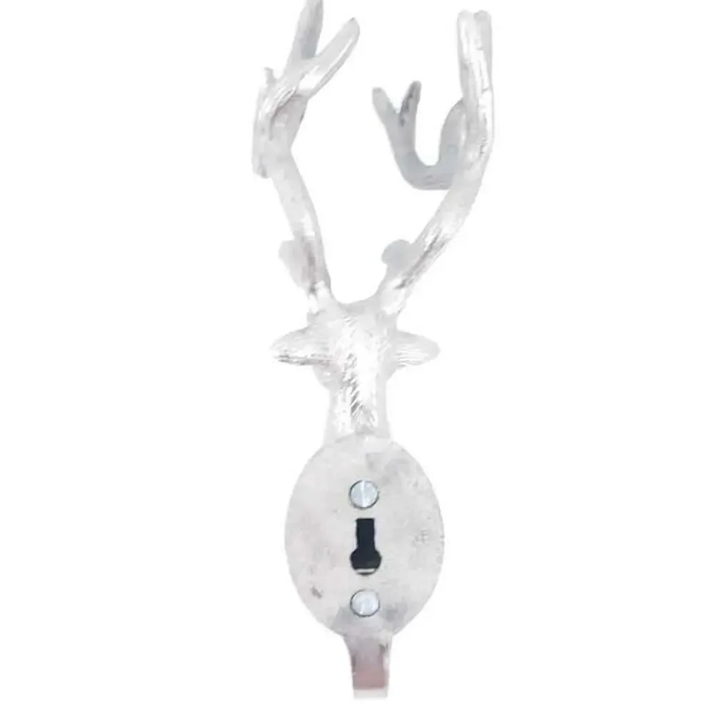 Metal Deer Hook Silver Wall Decoration Antlers 11.5